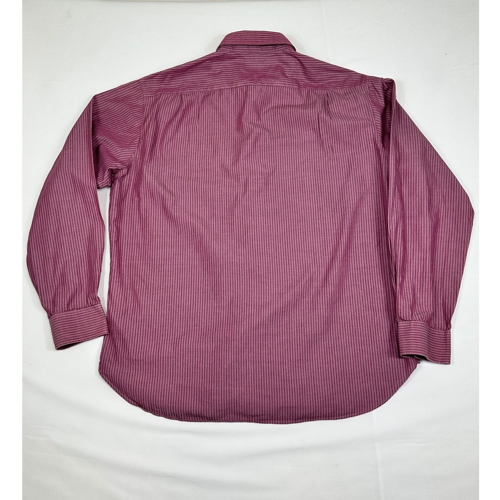 Michael Kors Button Down Men's Striped Long Sleeve Shirt Maroon‎ 16.5 34/35 - Picture 7 of 8